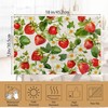 6 Pcs Placemats,Red Strawberry Placemats,Leaves Flower Table Mats Washable Recyclable