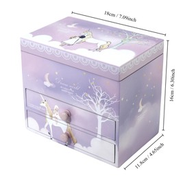 JIUYUAEZ Music Jewelry Box for girls purple unicorn girls jewelry box Little girl birthday christmas Gift kids jewelry box Organizer