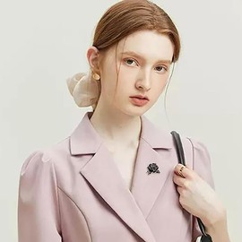 Cute Black Rose Brooch Small Brooch Pins for Women Men Beautiful Valentine's Day Brooch Pin Hat Bag Clothes Accessories Jewelry Birthday Gift for, Metal, No Gemstone