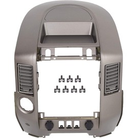 KUAFU Center Dash Audio A/C Instrument Panel Bezel Cover Lid Compatible with Nissan 2004-2006 Titan XE SE Armada SE Replace for 682578S800 Dashboard Finisher Bezel - Gray