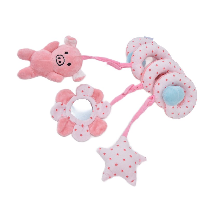 Baby Plush Animal Stroller Toys Spiral Activity Hanging Toys Ringing