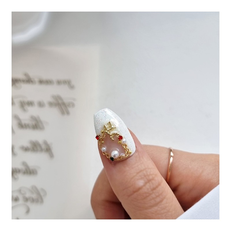Tree & Rudolph Handmade Nail Tips - Square / 트리&루돌프