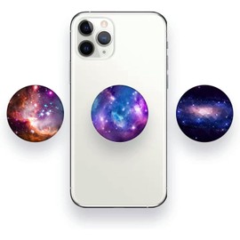 Junddla（4 Pack） Cellphone Stand,Cell Phone Finger Foldable Holder Grip for Smartphones and Tablets - Purple Blue Galaxy Nebule, HOUJ-46