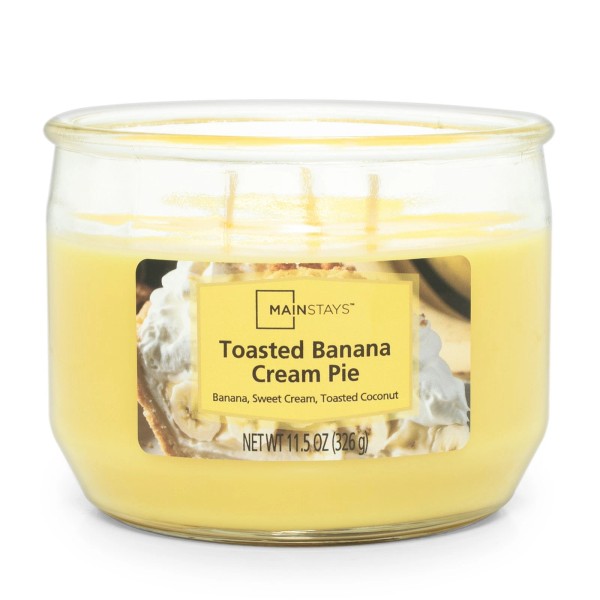 Unbranded Mainstays Toasted Banana Cream Pie Scented 3 Wick Candle,