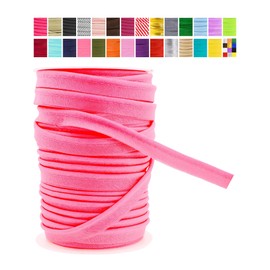Mandala Crafts - Cinta de bies para costura, cojines, fundas y decoración de bricolaje, color rosa neón con cordón de soldadura, ribete de tapicería de 1/2 pulgadas