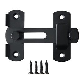 Shiwaki Stainless Steel Gate Latches Flip Latch Safety Door Bolt Latch Lock (Matte Black)