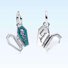 MSPOVOF Openable Glow-in-the-dark Coffin Charm Beads for Bracelets and Necklaces S925 Sterling Silver For Women Jewelry Present