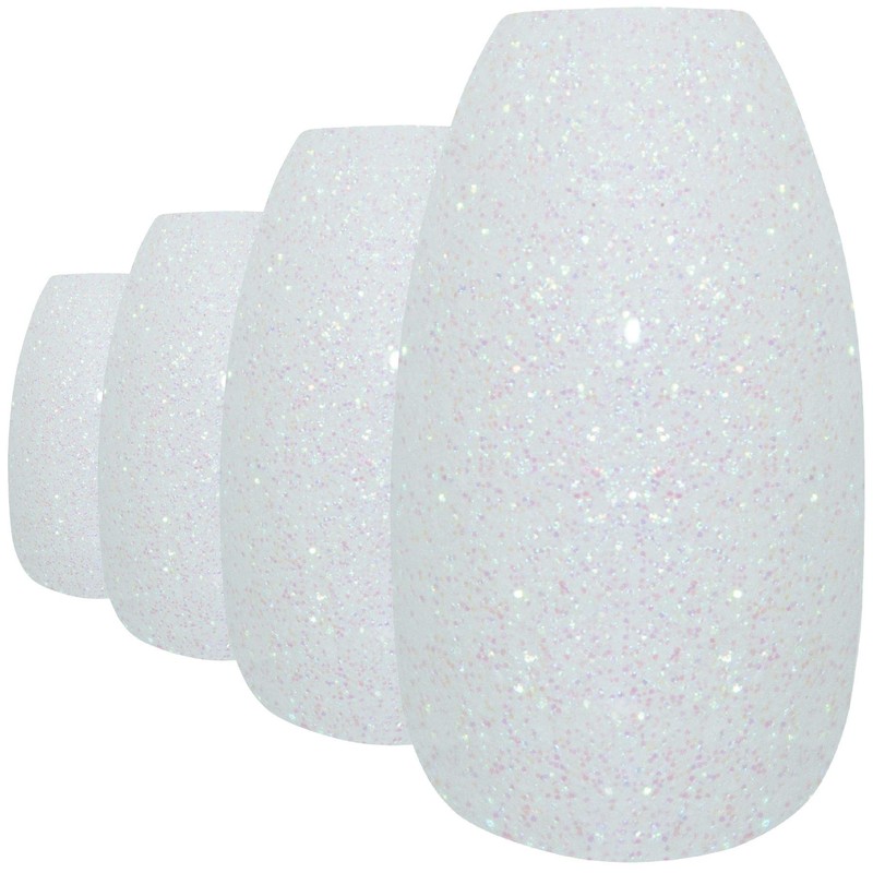 Bling Art False Nails Gel Glossy Ballerina Coffin 24 False