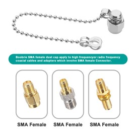 VGOL Pack of 5 Gold-Plated Brass SMA Protection Dust Caps with Chain for SMA Socket Adapter Connectors SMA Protective Caps Dust Caps