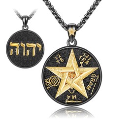 DAYLINLOVE Tetragrammaton De Plata 925 Sterling Silver Tetragrammaton Pendant Necklace Jehovah's Symbol Necklace Proteccion Jewellery Gifts for Men Browse this Page, Sterling Silver, No Gemstone