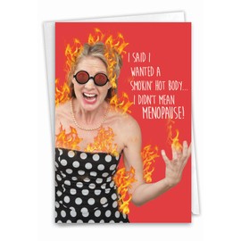 NobleWorks - Funny Birthday Greeting Card with 5 x 7 Inch Envelope (1 Card) Bday Hot Body C9585BDG