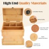 Coozyupper Large Bamboo Storage Box with Removable Tray Kit -