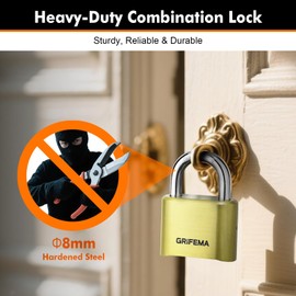 GRIFEMA GA1007 Combination Padlock, Gold