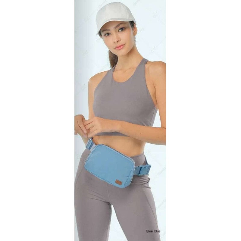 C.C Riñonera unisex con correa ajustable en la cintura, Gris,claro