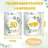 12 Lanterns, Table Decoration, Golden Wedding Anniversary Decoration, Eucalyptus Green,