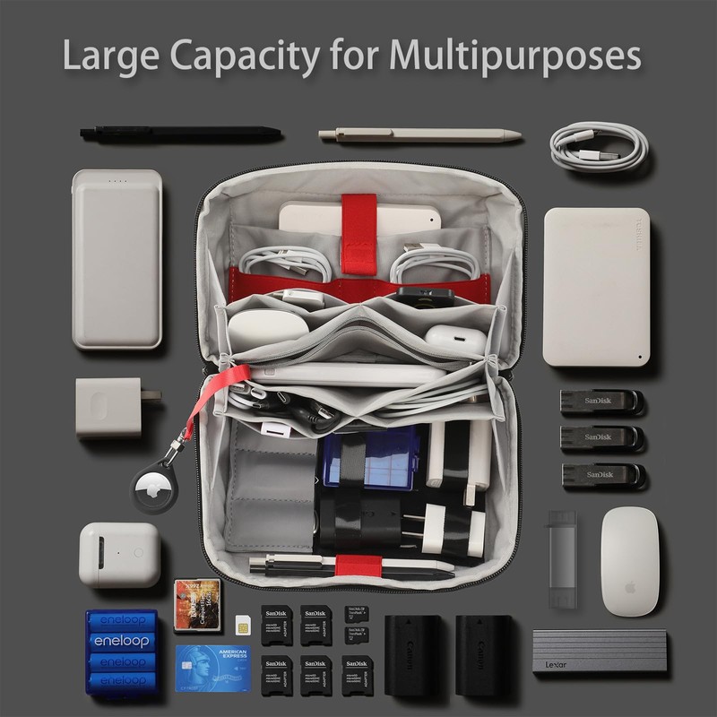 VanFn Electronics Travel Organizer Storage Bag, Travel Accessory Handle Bag,