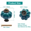 Cjueiom 12 Pack Ceramic Door Knobs Teal Drawer Knobs, Pumpkin