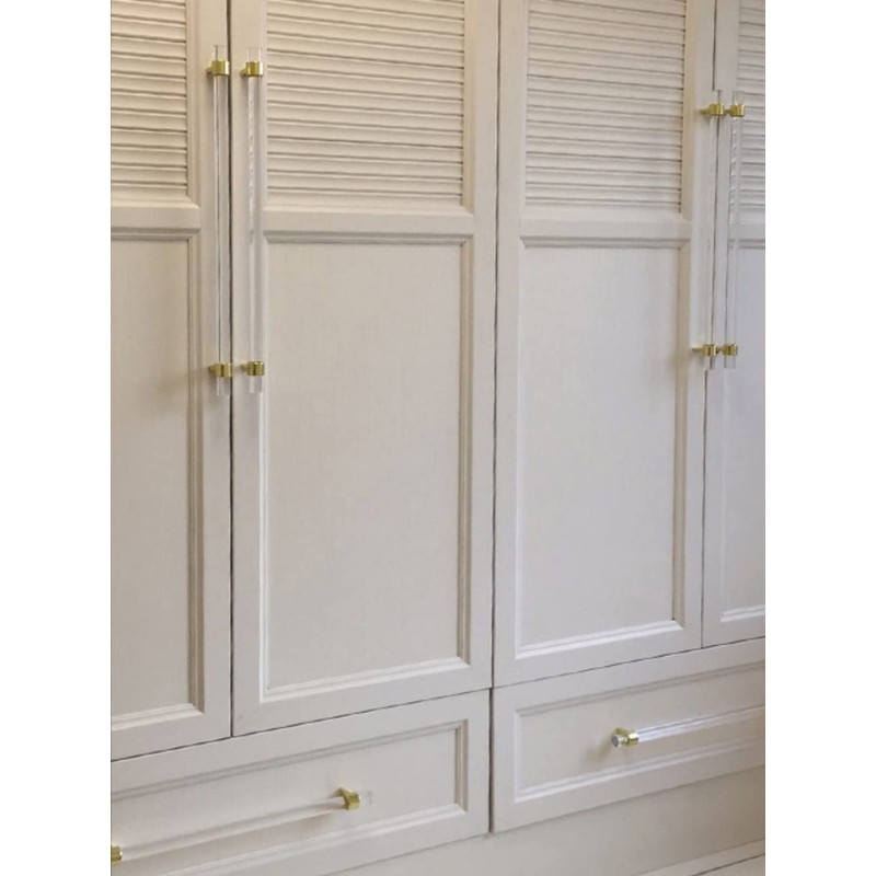 CONPHERON 2 Pcs Cupboard Pulls Handles Crystal Acrylic Cabinet Pull