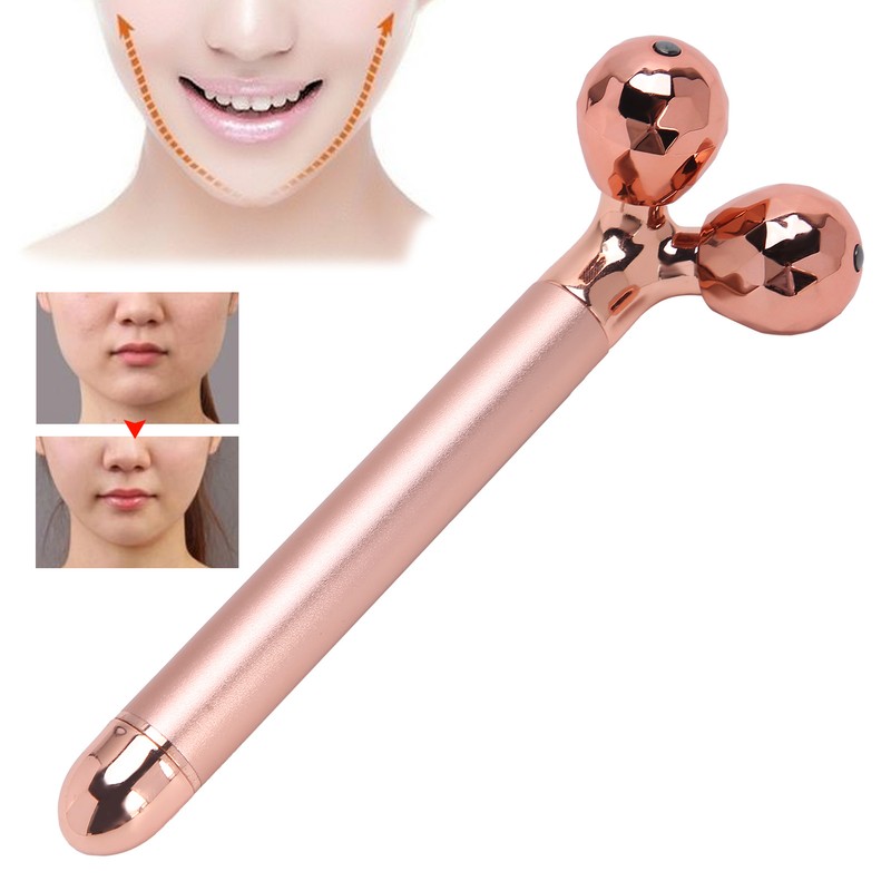 Electric 3D Facial Roller Massager Remove Puffiness Slimming Tightening Face