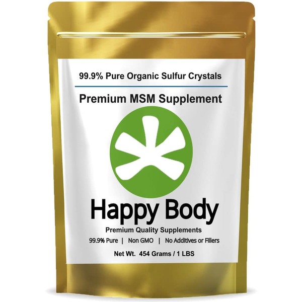 Organic Sulfur Crystals - 99% Pure MSM Crystals, Premium MSM Supplement - Excellent Quality and Absorption. 1 LB Pack.