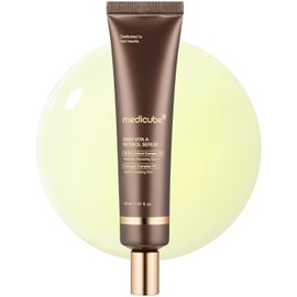 MEDICUBE Deep Vita A Retinol Serum, Sérum Facial Coreano con Retinol, Retinal, Bakuchiol, Niacinamida y Colágeno, para Líneas Finas, Firmeza y Textura, 30 ml