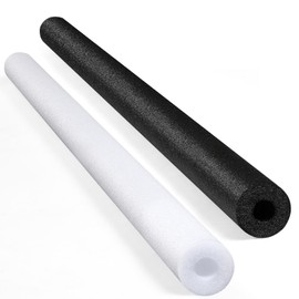 Hanaive 2 Pack Pool Noodles 52 Inch Foam Pool Swim Noodles Hollow Foam Noodle for Christmas Decoration Swimming Floats DIY Floating Craft Projects(Black, White)