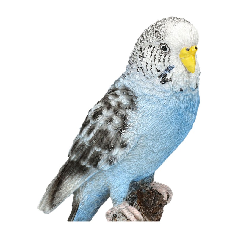 Figuren Shop GmbH Budgie Blue Garden Ornament - Lifelike Bird