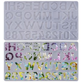 Alphabet Mold Silicone Letter Number Molds Large Alphabet Resin Molds Resin Casting Mold for Epoxy Resin Crafts Clay Crafts DIY Resin Keychain Jewelry Pendant Soap Making