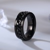 Adreamz 8mm Mens Women Black Chain Spinner Ring- Black Spinning