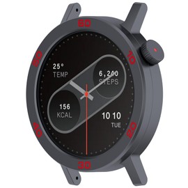 Compatible with CMF Watch Pro 2 Bezel Set, Protector Bumper Case Cover Anti Scratch Metal Bezel Case Cover for CMF Watch Pro 2 Screen Protector (Grey/Red)