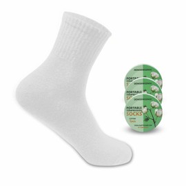 somwherr 20 Pairs Portable Disposable Socks – Individually Wrapped Travel Socks for Men & Women – Ankle Cotton Sock for Gym, Hotel, Daily Wear