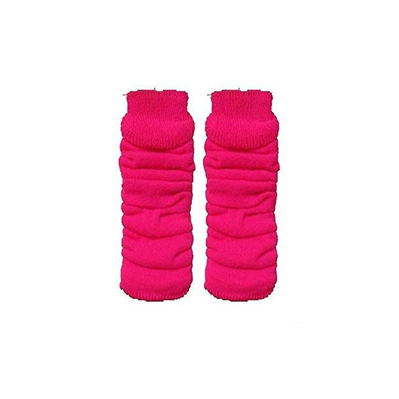 Luxurious Ladies 80's Dance Plain Ribbed Leg Warmers, Neon Leg