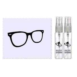 Health and Outdoors Eyecare Cleaning Solution with Fabric Wipe (2 Pack)