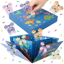 XLSXEXCL Birthday Explosion Gift Box, Flying Butterfly Surprise Gift Box, DIY Exploding Surprise Gift for Christmas, Birthdays, Wedding, Anniversaries, 7.48 x 7.68 x 4.84 in (Dinosaur)