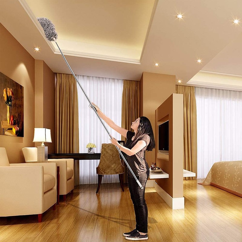 Microfiber Duster with Extension Pole(Stainless Steel) 30 to 100'', with