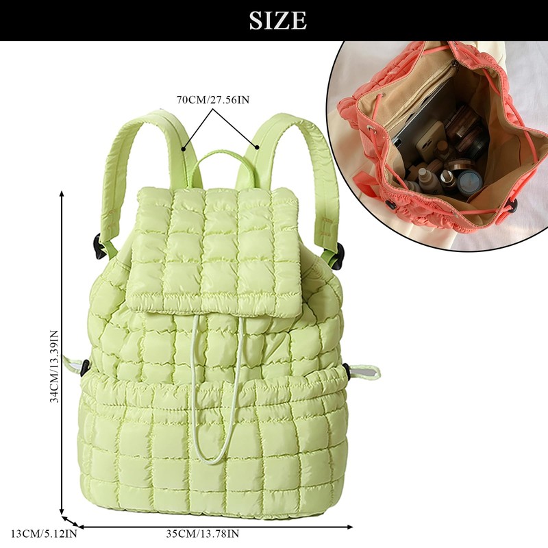 Extolove Quilted Backpack for Women, Trendy Puffer Backpack Drawstring Backpack
