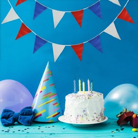 10M Red White and Blue Bunting Garland Union Jack Banner Party Decorations Supplies Sporting Events Pub Bbq Royal Theme French USA 20 Flags