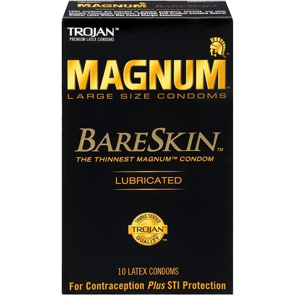 Trojan Magnum Bareskin Lubricated Condoms, 10 Count