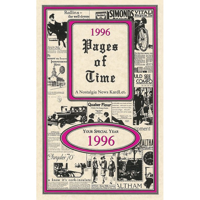 1996 PAGES OF TIME CELEBRATION KARDLET: Birthdays, Anniversaries, Reunions, Homecomings, Client & Corporate Gifts