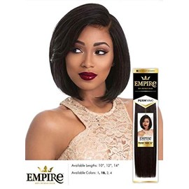 Sensationnel Empire Yaki weave hair - Empire straight yaki human hair extensions yaki texture hair for weaving and sew in styles - Empire Perm Yaki 14 inch (1 JETBLACK)