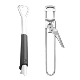 2-Piece Bottle Opener, Stainless Steel Can Opener, Multifunctional Bottle Opener, Manual Bottle Opener, Kitchen Tool, Adjustable Can Opener