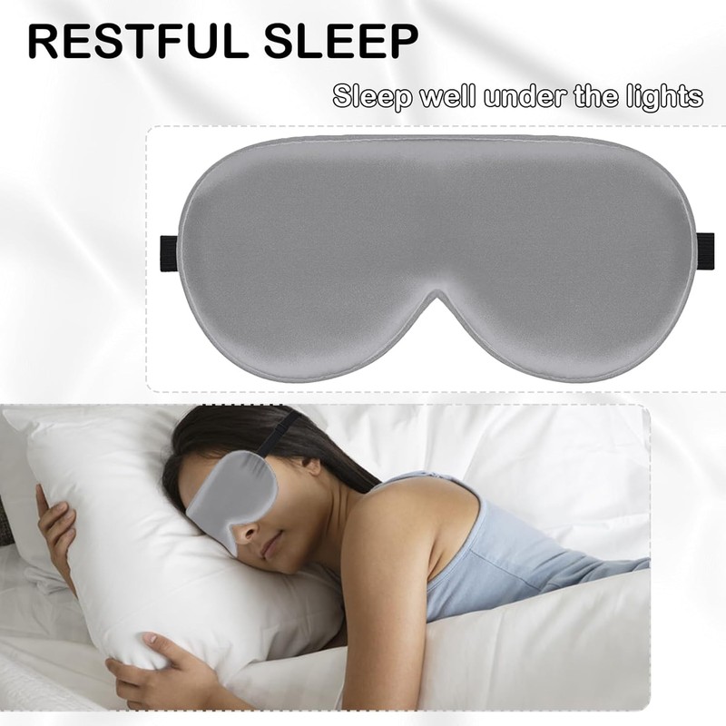 iRboWou Sleep Mask, 2 Pack Zero Pressure Silk Eye Masks