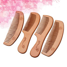 MILISTEN Anti-static Comb 4pcs Hair Teasing Comb Hair Wood Comb Peach Wood Comb Mahogany Comb Equipment Travel Wooden
