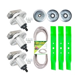 JXJKCZ 48" Mower Deck Spindle Blade Bl et Pulley Kit for John Dee re L120 L130, GY20050 Spindle(3pack) GX20250 Blades(3pack) GY20571 Be lt(1pack) GY20067 GY22082 Pulley(3pack)