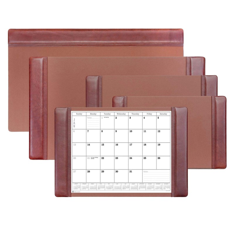 Dacasso Leather Desk Calendar pad, 25.5 x 17.25, Mocha, P3040
