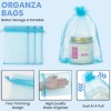 100pcs Azul Bolsas Lote De Bolsa Regalo De Organza 10*15cm