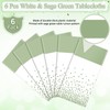 6Pcs White and Sage Green Tablecloth Decorations,Plastic White Table Cloth