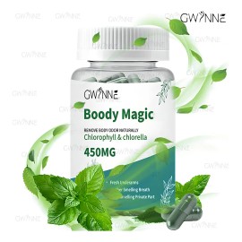 Gwynne Boody Magic Tabletas De Clorofila Natural Para El Olor Corporal Femenino Contiene 450 Mg De Clorofila Y Chlorella, Suplemento Desodorante...   