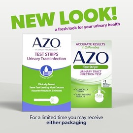 AZO Tiras de prueba de infección del tracto urinario (UTI), resultados precisos en 2 minutos, clínicamente probadas, resultados fáciles de leer, mango