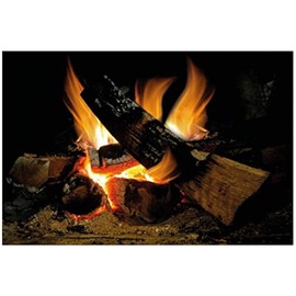 lepni.me Decorative Fire, Vintage Fake Burning Logs, Wall Art Interior Design Decal - Large Size Custom Sizing Available